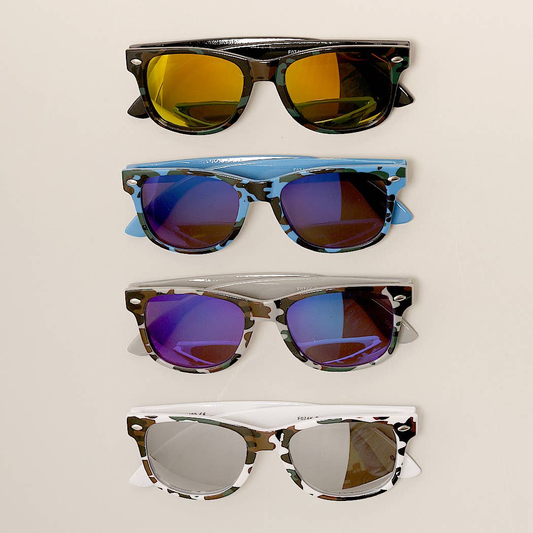 Kids Trendy Camo Pattern Sunglasses