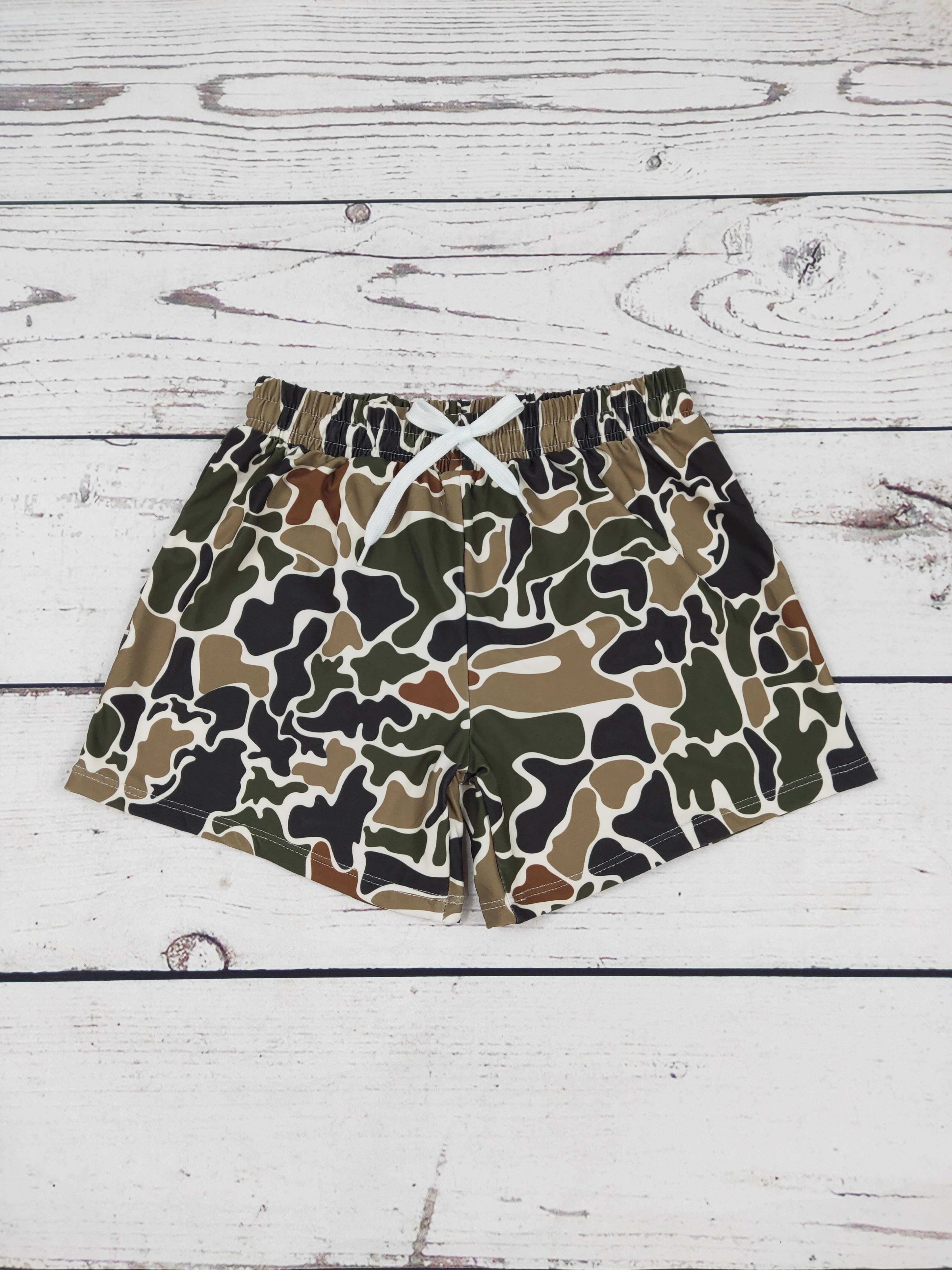 Camouflage Print Swim Shorts