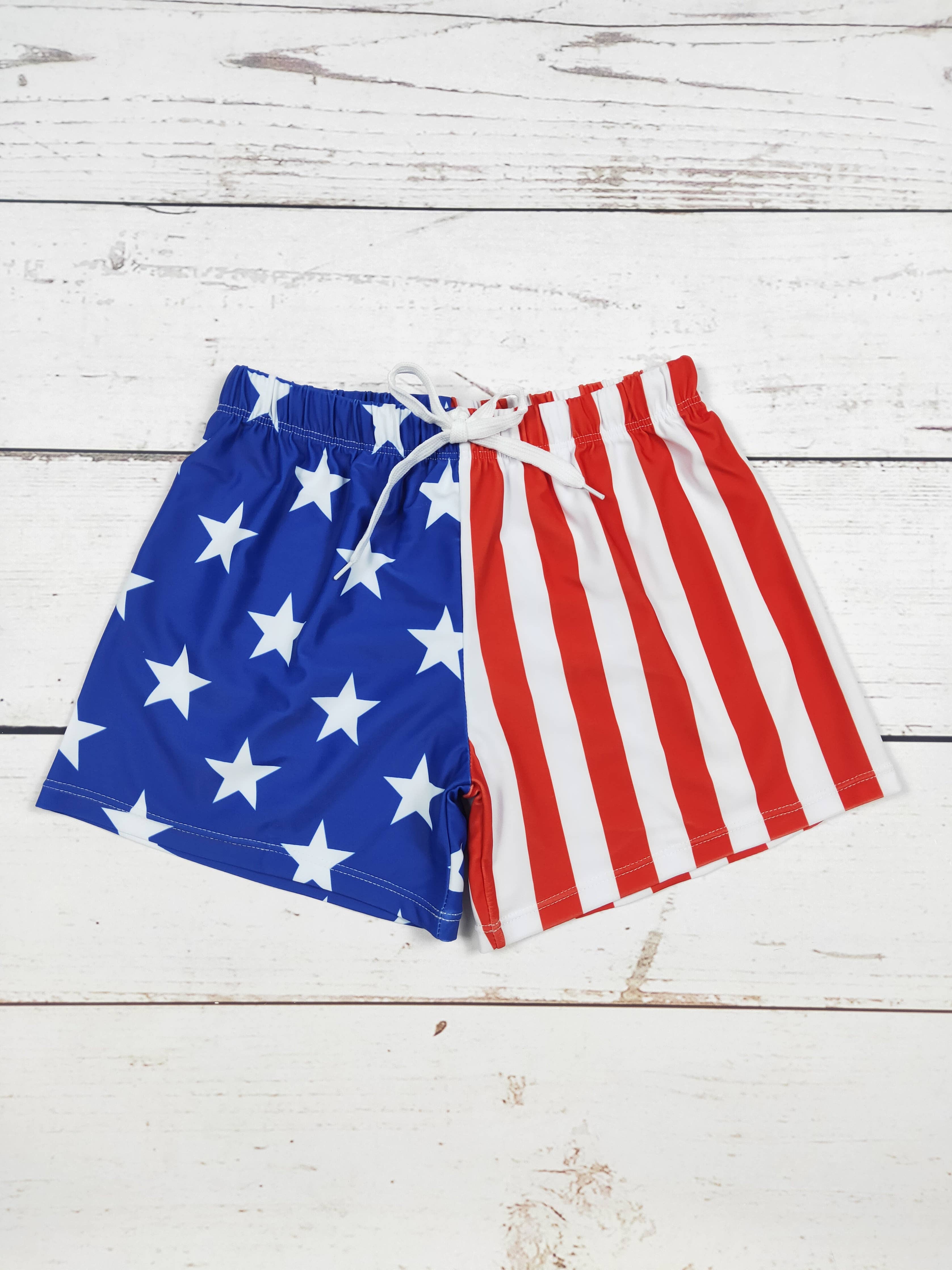 Stars Stripe Patriotic Swim Shorts