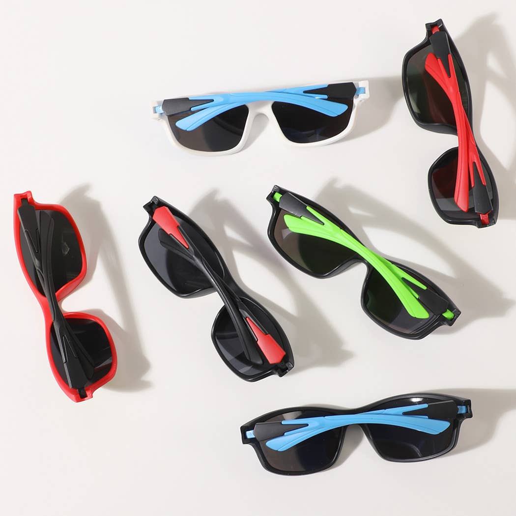 Kids Solid Colored Frame Tinted Lenses Sunglasses