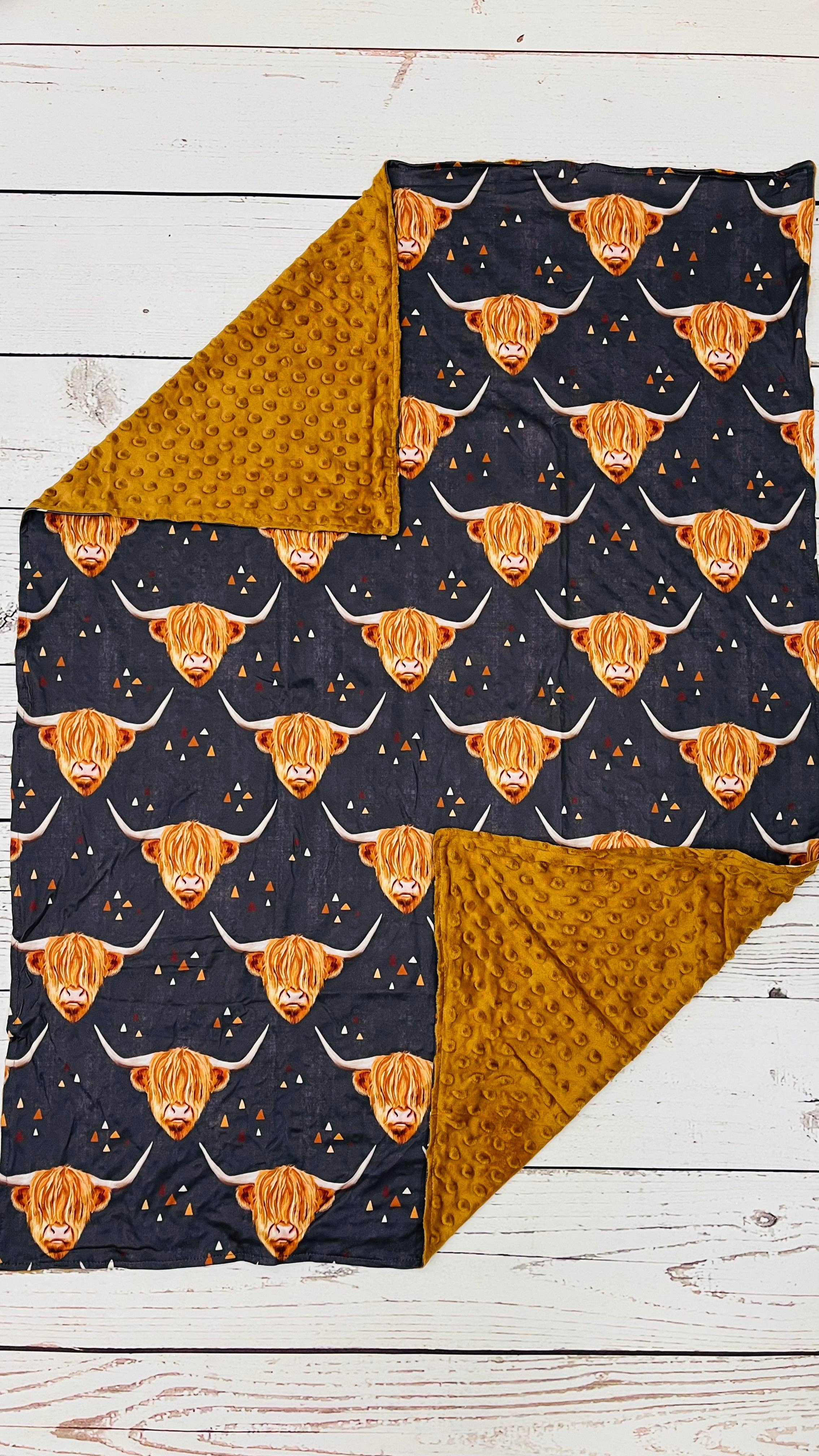 Brown Minky Cows Blanket