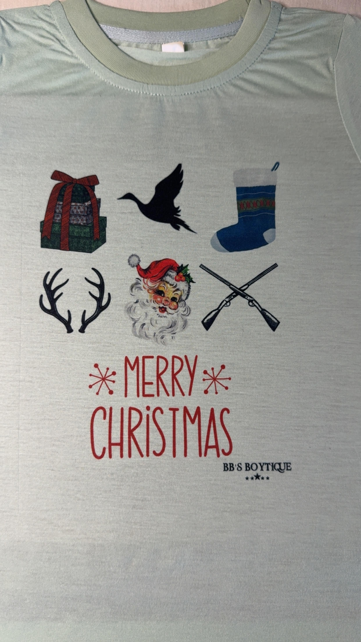 Merry Christmas- Vintage Santa- sage