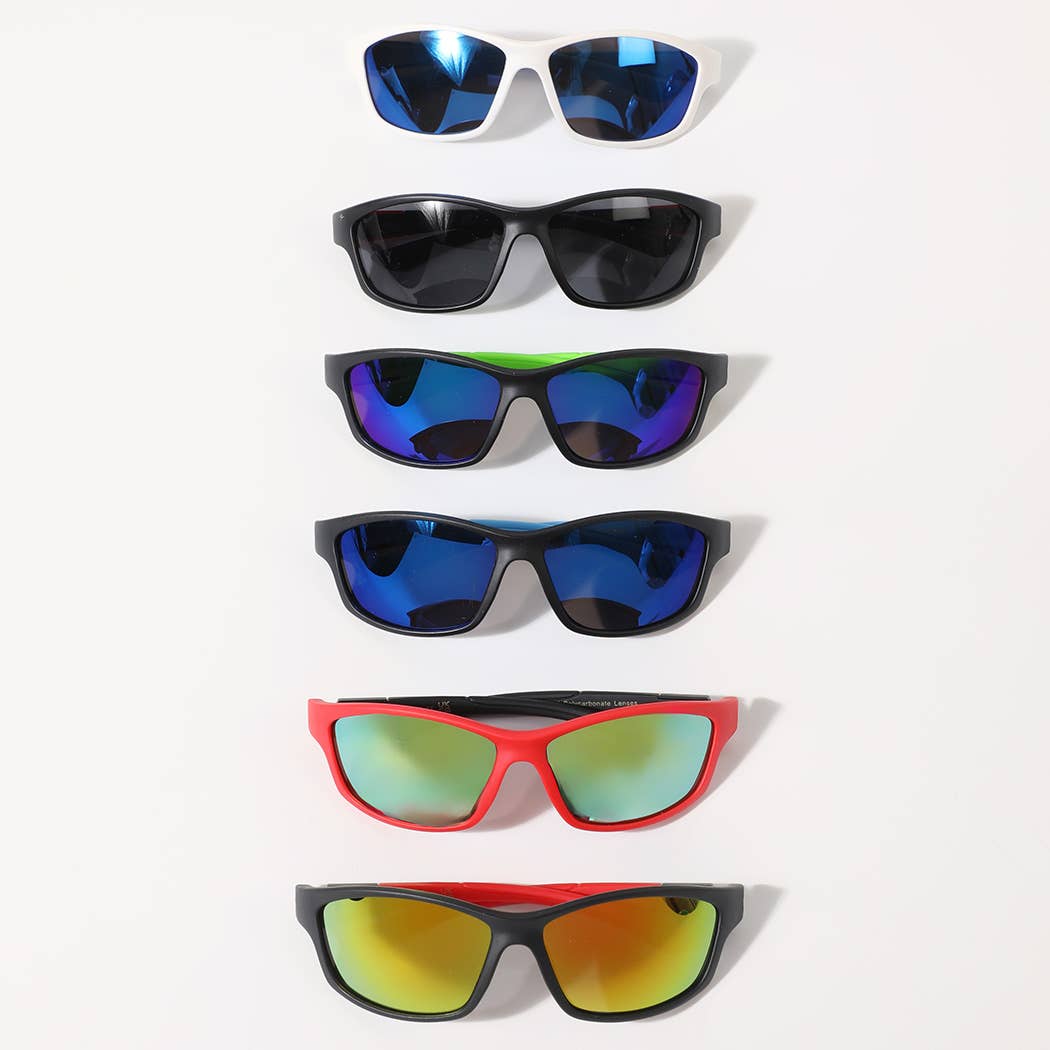 Kids Solid Colored Frame Tinted Lenses Sunglasses