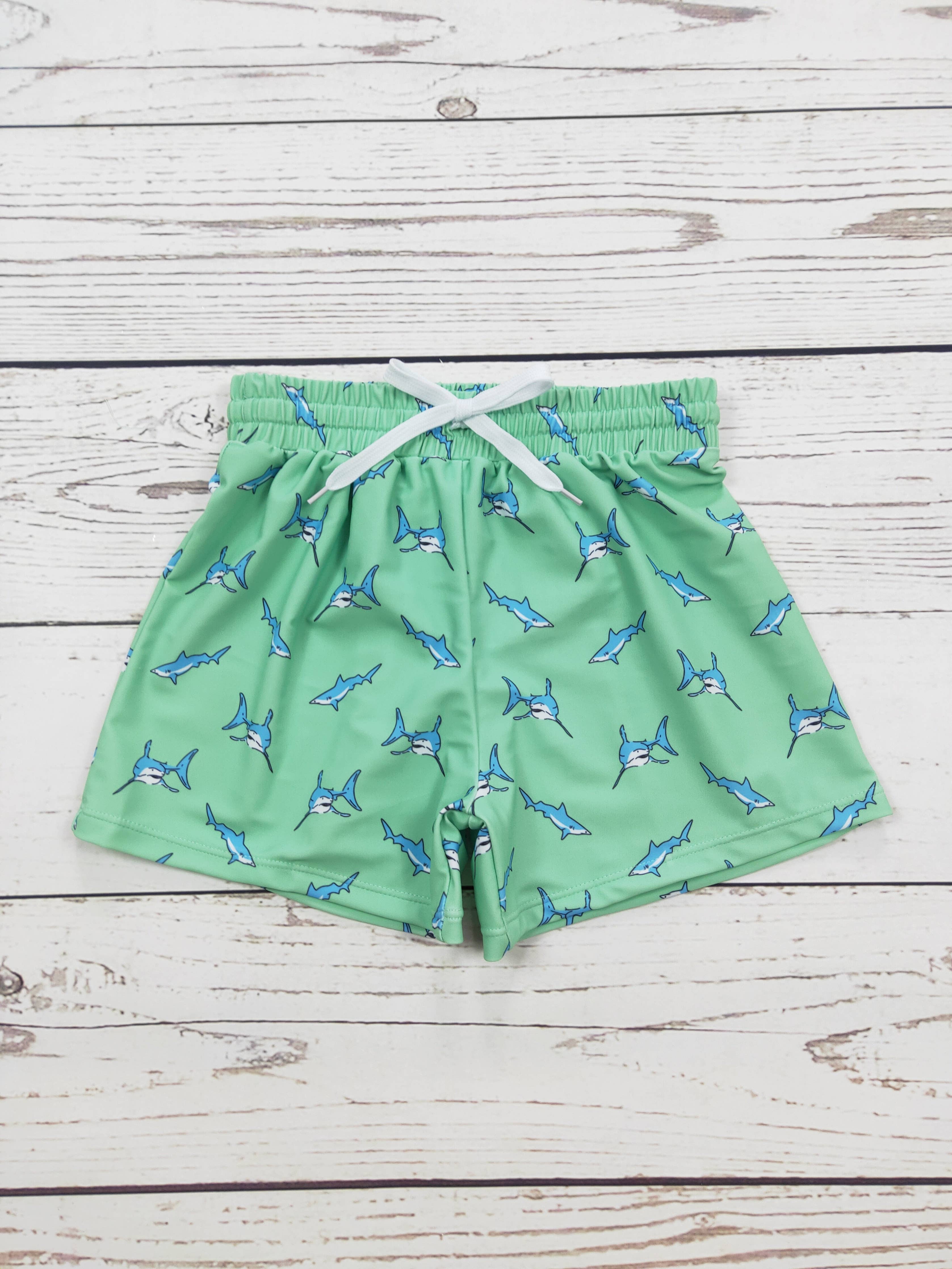 Shark Print  Swim Shorts