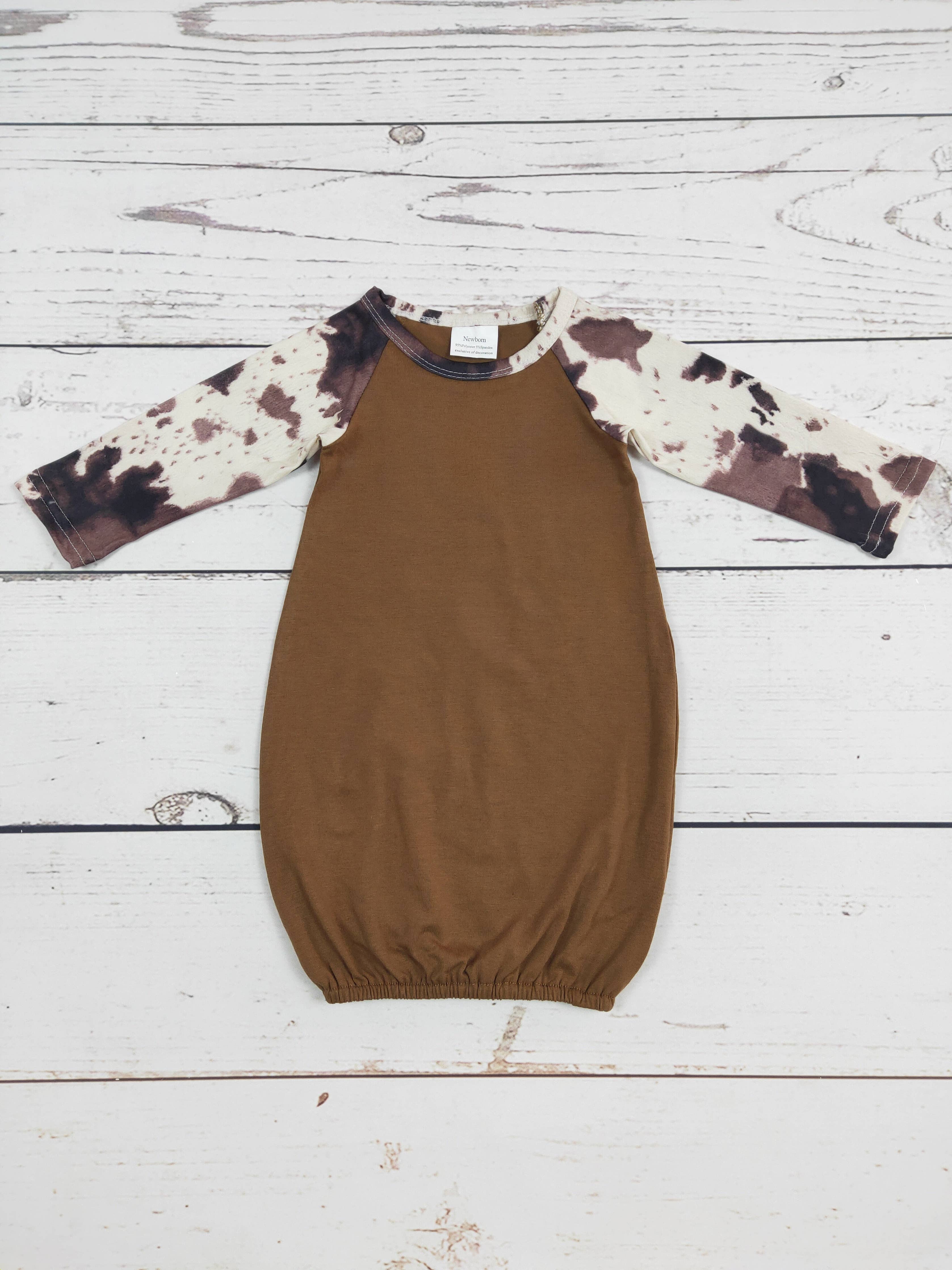 Brown Cows Printed Infant Babygown : Babygown