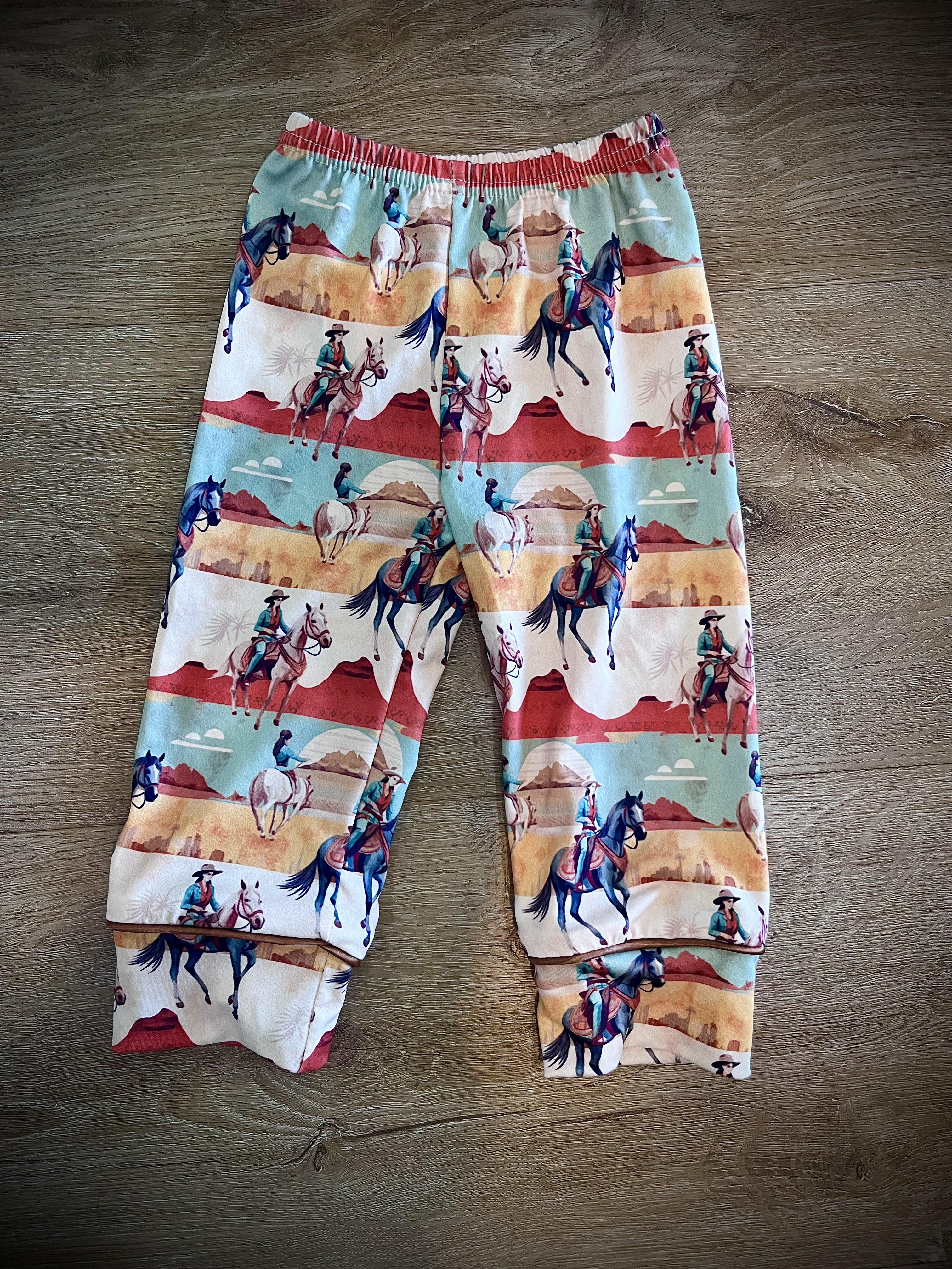 Long Sleeves Western Rodeo Button Down Pajamas